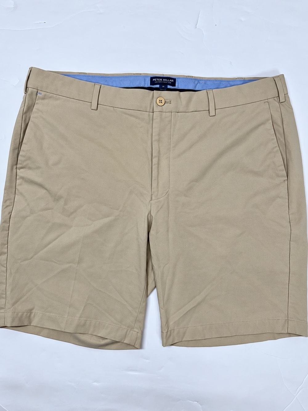 Peter Millar Crown Crafted Men's Surge Performance Shorts Size 38 Chino Khaki